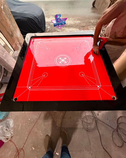 4.5ft UV Based Wooden Border Carrom Board by Games Karkhana